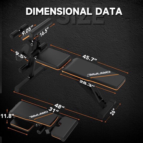 Orinar Weight Bench Press, Strength Training Adjustable Workout Benches for Full Body, Gym Benches for Incline Decline Exercise in Saudi Arabia