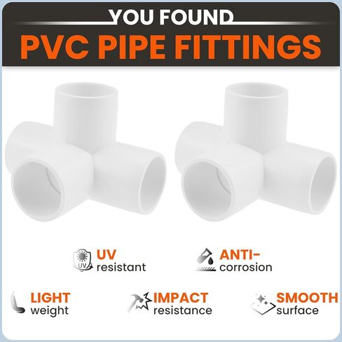 SDTC Tech 4-Pack 1 بوصة 5 طرق PVC تركيب الكوع الأثاث الصف موصل الأنابيب DIY PVC الجرف حديقة دعم هيكل تخزين الإطار، أبيض in Kuwait