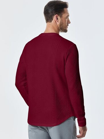 JMIERR Mens Casual Long Sleeve Knit Shirts Crew Neck Collar Pullover Sweatshirt in Saudi Arabia