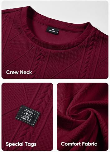 JMIERR Mens Casual Long Sleeve Knit Shirts Crew Neck Collar Pullover Sweatshirt in Saudi Arabia