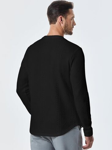 JMIERR Mens Casual Long Sleeve Knit Shirts Crew Neck Collar Pullover Sweatshirt in Saudi Arabia