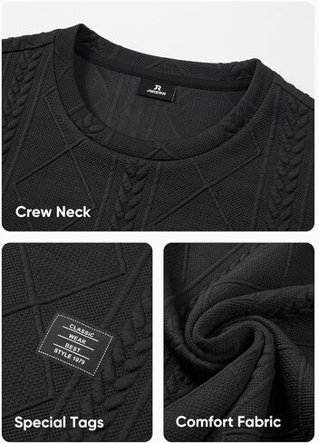 JMIERR Mens Casual Long Sleeve Knit Shirts Crew Neck Collar Pullover Sweatshirt in Saudi Arabia