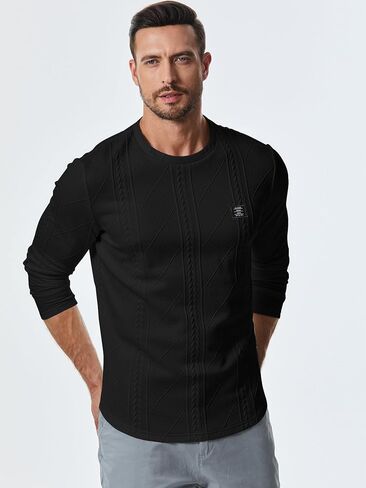 JMIERR Mens Casual Long Sleeve Knit Shirts Crew Neck Collar Pullover Sweatshirt in Saudi Arabia