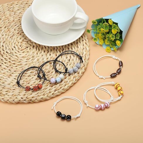 PATIKIL Basketball Charm Bracelets, Sports Beads Bracelet Inspirational Wristbands for Teen Adults Sport Party Favors in Saudi Arabia
