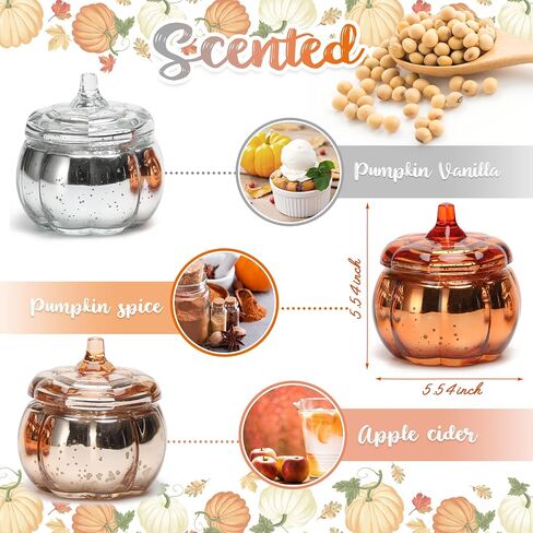 Pumpkin Shaped Candle Fall Autumn Farmhouse Decoration Halloween Candle Pumpkin Spice Scented Set of 3x4.5oz Christmas Candle Gift(Mix) in Saudi Arabia