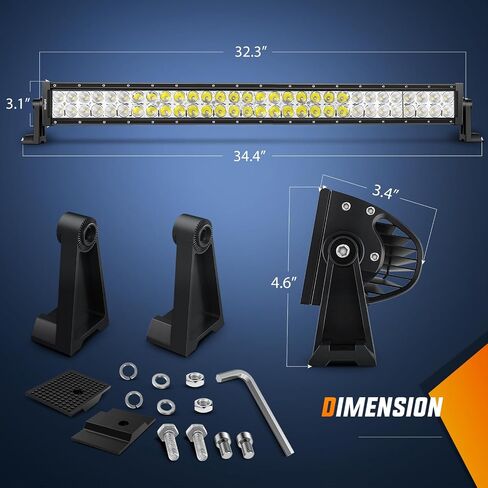 Nilight LED Light Bar 33Inch Triple Row Spot Flood Combo Lights Red Shell with Wiring Harness Kit for Fog Light Driving Light Work Light on Off-Road Truck SUV ATV UTV, 2 Years Warranty in Saudi Arabia