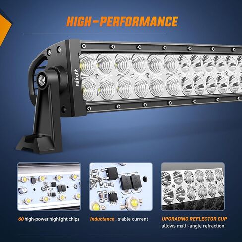 Nilight LED Light Bar 33Inch Triple Row Spot Flood Combo Lights Red Shell with Wiring Harness Kit for Fog Light Driving Light Work Light on Off-Road Truck SUV ATV UTV, 2 Years Warranty in Saudi Arabia