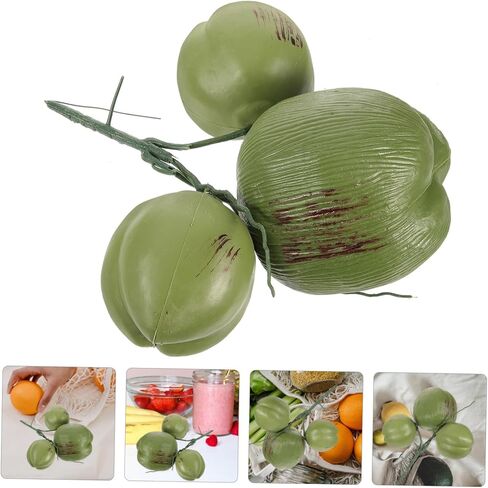 Ciieeo 1 باقة جوز الهند الاصطناعي وهمية جوز الهند صور الدعائم خفيفة الوزن جوز الهند زخرفة الجدول الديكور جوز الهند الدعائم شجرة جوز الهند الغابة وهمية مأدبة الفاكهة نموذج البلاستيك in Kuwait