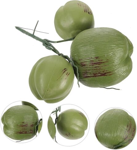 Ciieeo 1 باقة جوز الهند الاصطناعي وهمية جوز الهند صور الدعائم خفيفة الوزن جوز الهند زخرفة الجدول الديكور جوز الهند الدعائم شجرة جوز الهند الغابة وهمية مأدبة الفاكهة نموذج البلاستيك in Kuwait