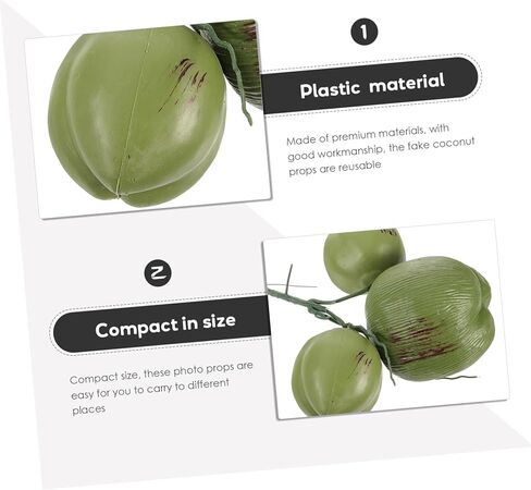 Ciieeo 1 باقة جوز الهند الاصطناعي وهمية جوز الهند صور الدعائم خفيفة الوزن جوز الهند زخرفة الجدول الديكور جوز الهند الدعائم شجرة جوز الهند الغابة وهمية مأدبة الفاكهة نموذج البلاستيك in Kuwait