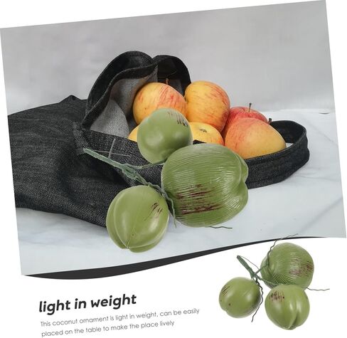 Ciieeo 1 باقة جوز الهند الاصطناعي وهمية جوز الهند صور الدعائم خفيفة الوزن جوز الهند زخرفة الجدول الديكور جوز الهند الدعائم شجرة جوز الهند الغابة وهمية مأدبة الفاكهة نموذج البلاستيك in Kuwait