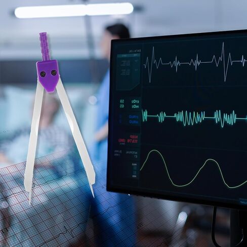 EKG Caliper ECG Caliper Electrocardiogram Divider for Nursing，Electrocardiographs Measuring Tool for Doctors, Nurses, Medical Student - Purple in Saudi Arabia
