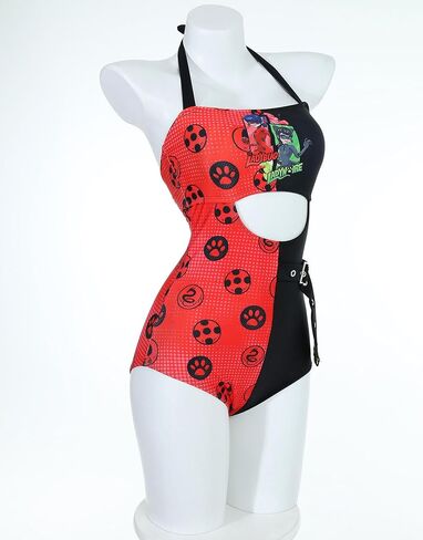 بدلة سباحة نسائية من Miraculous Ladybug and Lady Noir Beach هالتر قطعة واحدة in Kuwait