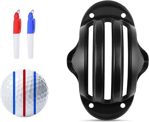 PGM Golf Ball Marker Liner Drawing Marker, Golf Ball Marker, Golf Ball Marker Stencil and 2 Color Golf Ball Markers, Golf Ball Line Marker Tool, Golf Ball Alignment Marking Tool for Golfer in Saudi Arabia