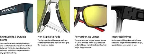 نظارات Tifosi Optics Swick الشمسية (عدسات قرمزية رافين/أصفر دخاني) in Kuwait