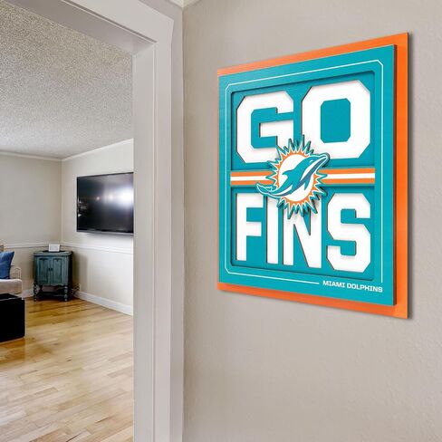 لوحة فنية جدارية ثلاثية الأبعاد من سلسلة شعار YouTheFan NFL Miami Dolphins in Saudi Arabia