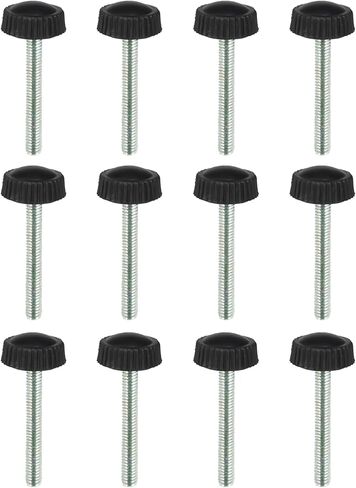 12Pcs M5 x 20mm Metric Male Knurled Clamping Knob Grip Thumb Screw Handle Clamping Handle Bolt with Plastic Knob Black in Saudi Arabia