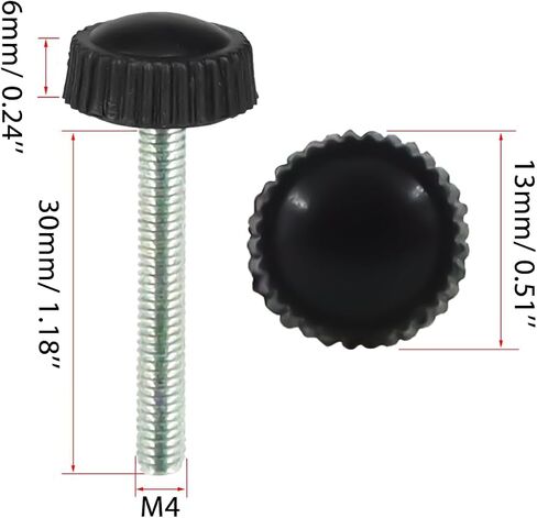 12Pcs M5 x 20mm Metric Male Knurled Clamping Knob Grip Thumb Screw Handle Clamping Handle Bolt with Plastic Knob Black in Saudi Arabia