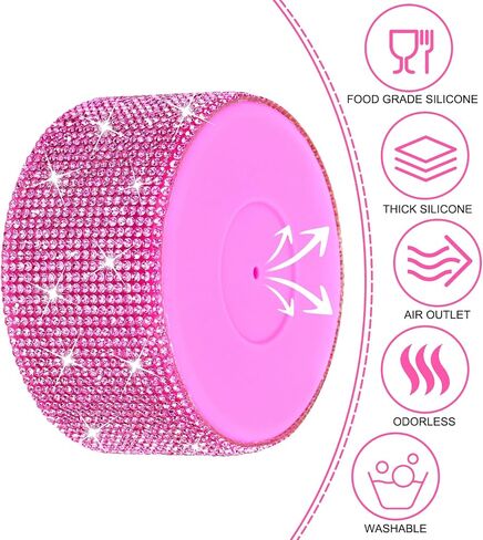 2PCS Diamond Glitter Silicone Boot for Stanley Cup 30oz 40oz Tumbler & for simple modern 40oz Boot -Pink Decoration for Stanley Cup Accessories, 2.8-2.9 inch Base Bottles Bling Anti-Slip Sleeve Cover in Saudi Arabia
