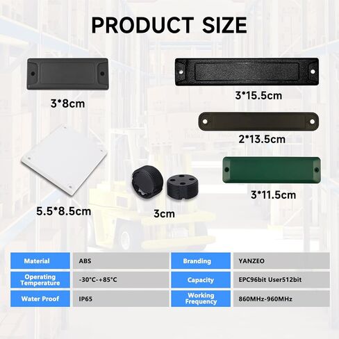 عينة علامة YANZEO UHF RFID، علامات RFID UHF 860 ~ 960 ميجا هرتز 6 عينات قطعتان لكل شريحة H3 مادة ABS شريط علامات UHF RFID in Kuwait