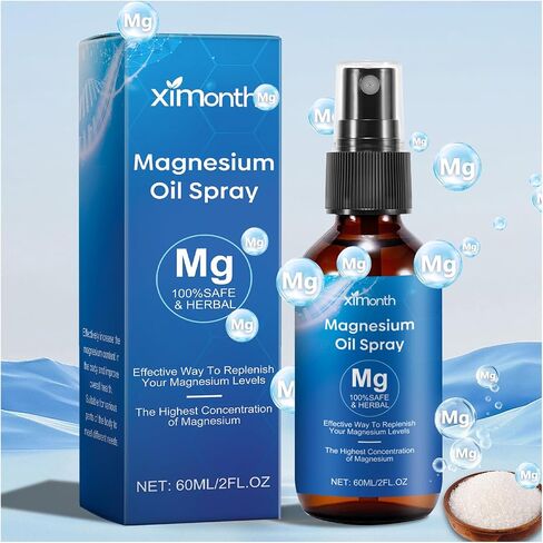 Magnesium Spray, Magnesium Oil for Feet, No Unhealthy Trace Minerals-Pure Organic Natural Topical Magnesium Spray for Body, Supplement for Leg Cramps, Muscle, Joint Health & Sleep Support in Saudi Arabia