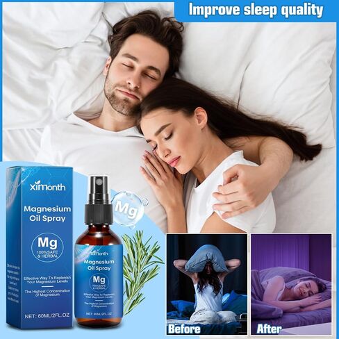 Magnesium Spray, Magnesium Oil for Feet, No Unhealthy Trace Minerals-Pure Organic Natural Topical Magnesium Spray for Body, Supplement for Leg Cramps, Muscle, Joint Health & Sleep Support in Saudi Arabia