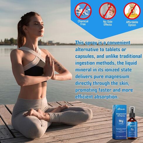 Magnesium Spray, Magnesium Oil for Feet, No Unhealthy Trace Minerals-Pure Organic Natural Topical Magnesium Spray for Body, Supplement for Leg Cramps, Muscle, Joint Health & Sleep Support in Saudi Arabia