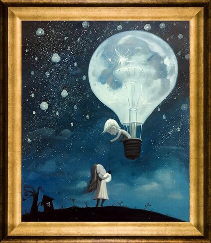 La Pastiche He Gave Me The Brightest Star Reproduction مع إطار ذهبي أثيني، 25 بوصة × 29 بوصة، أزرق in Kuwait
