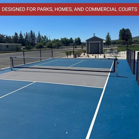 Dominator In Ground Pickleball System - Includes Two Heavy Duty Square Pickleball Posts with Net and Sleeves - Aluminum, Rust Free, and Follows USAPA Standards in Saudi Arabia