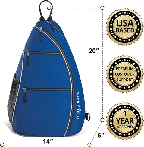حقيبة Athletico Sling - حقيبة ظهر طويلة تمر بالجسم لكرة البيسبول والتنس وكرة المضرب والسفر للرجال والنساء in Saudi Arabia