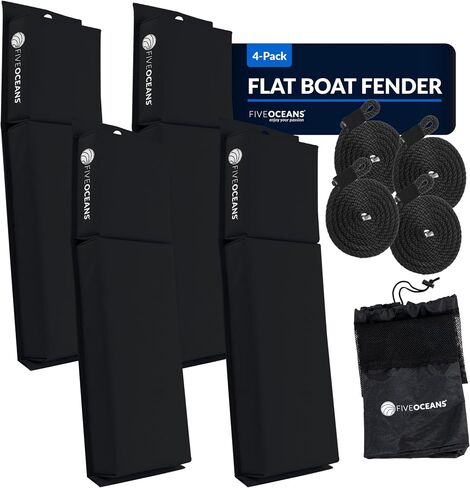 Five Oceans Contour Fender, Boat Fenders, Boat Bumpers for Docking, 24-Inch Length, with 3/8-Inch x 5-Foot Fender Line and Convenient Storage Bag, Waterproof PVC Fabric in Saudi Arabia