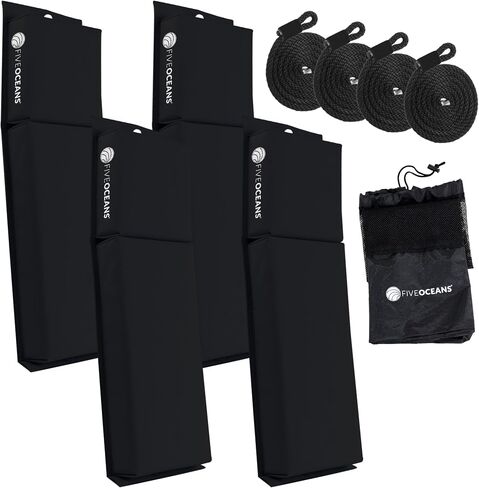 Five Oceans Contour Fender, Boat Fenders, Boat Bumpers for Docking, 24-Inch Length, with 3/8-Inch x 5-Foot Fender Line and Convenient Storage Bag, Waterproof PVC Fabric in Saudi Arabia