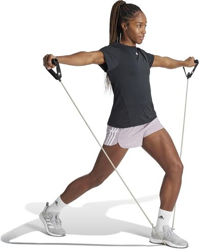 شورت نسائي من adidas Pacer Training 3 Stripes منسوج عالي الارتفاع، مقاس X-Small in Saudi Arabia