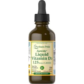 Puritan's Pride Liquid Vitamin D3 5000 IU-2 oz Liquid