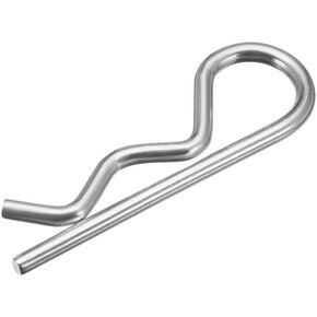 uxcell Clip Pins 1.8mm Wire Carbon Steel 32mm Length Trailer R Shaped Spring Cotter Tractor Mower Fastener Hardware Silver Tone 30pcs