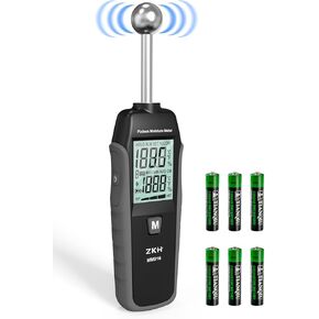 ZKH Wood Moisture Meter, Ball Probe Drywall Moisture Meter with Non-Destructive Measurement, 20-40mm Depth Detection, Moisture Meter for Wood, Lumber, Drywall, Concrete, Wall
