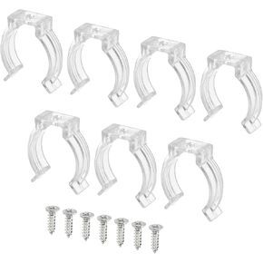 MECCANIXITY T8 U Clips Holder Bracket Fluorescent Tube Light Fixture Plastic Pipe Clamps with Screws for LED Bulbs Ceiling Lamp, Pack of 30