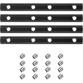 uxcell 4pcs 20 Series Straight Line Connector 4 Inch with M5 Mounting Screws Corner Bracket for T/V Slot 2020 Series Carbon Steel Extrusion Profile, Black