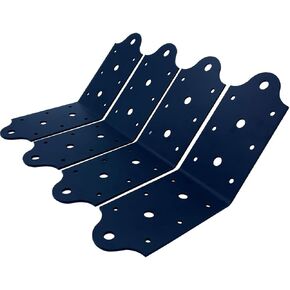 4 Pcs Heavy Duty Flush Inside 45-Degree Angle Bracket Steel Tie Plate,3" Width Connector Brace,135 Degree Angle Knee Braces, Inside Joint for Butt-Join Post and Beam, Thickness 3 mm and Black