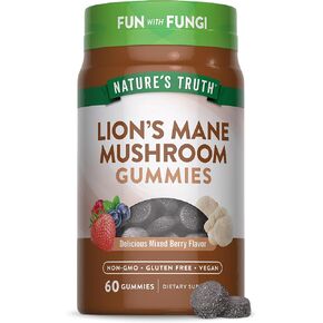 Nature's Truth Lion's Mane Gummies for Adults | 60 Count | Mixed Berry Flavor | Vegan, Non-GMO, & Gluten Free Supplement