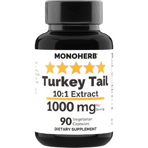 Turkey Tail Mushroom Extract 1000 mg - 90 Vegetarian Capsules