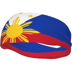 Cute Philippines Flag Sports Headband Filipino Sweatband for Men Women Running Cycling Yoga Fitness Workout