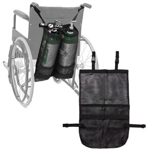 Wheelchair Dual Oxygen Cylinder Bag - Portable O2 Tank Holder Backpack Carrier for E and D Cylinders Bottle