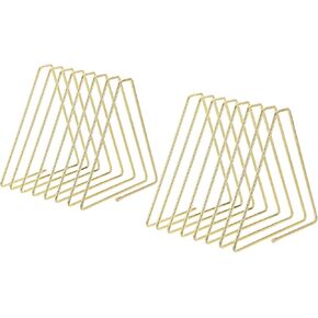 PATIKIL Triangle Desktop File Holder Rack, Metal Vinyl Record Stand Holder Office File Organizer Triangle Bookshelf Decor for Desk Office Decor Rose Gold