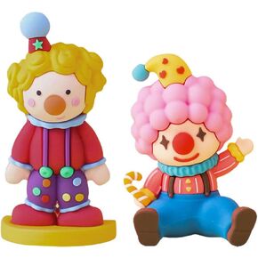 MAGICLULU Circus Clown Figurines 2pcs Miniature Clown Figurines Carnival Cake Topper Clown Ornaments for Home Office Fairy Garden Micro Landscape Decorations
