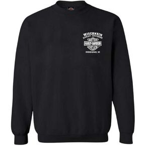 Harley-Davidson Men's Ragged Willie G Skull Fleece Pullover Sweatshirt, Black