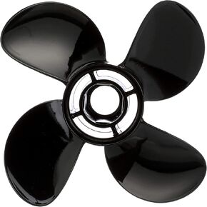 Quicksilver 8M8027513 Nemesis 4-Blade Aluminum Propeller - 10.1" diameter x 14" pitch, Right Hand Rotation, 40-60 HP Mercury, Black Finish