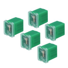 uxcell Automotive Cartridge Fuse 48V 40A Female Terminal J Case Box Low Profile for Car Truck Green 5pcs