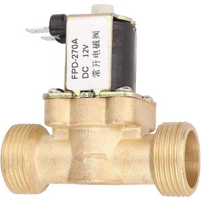 G3/4" DC12V Normally Open Brass Electric Solenoid Valve, 0.02-0.08MPa Pressure Range, for Water