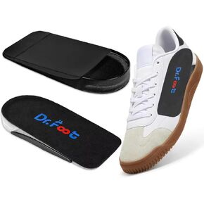 Dr.Foot Heel Lift Inserts for Leg Length Discrepancies, Orthopedic Heel Cushion Inserts for Plantar Fasciitis, Achilles Tendonitis, Heel Spurs, Heel Pain (Black, Large)